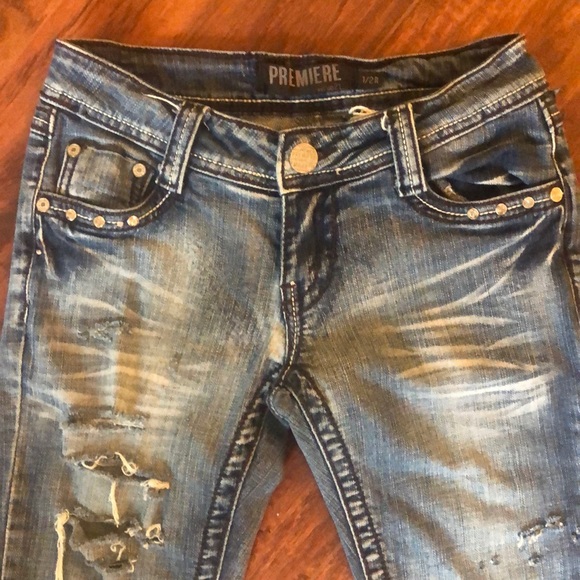 Custom Made  Premiere Denim Distressed Jeans - Picture 2 of 8